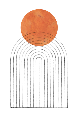 Terracotta sun and arch | Арт-принты  | Somodernart 