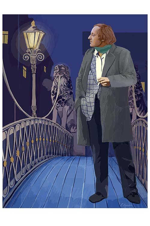 Иосиф Бродский на Львином мостике