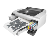 Цветной принтер с распечатанным принтом