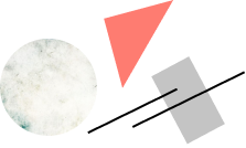 Круг с синим фоном, красный треугольник, серый прямоугольник и две черные линии