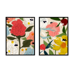 Комплект картин в раме: Летнее цветение. Розы, Летнее цветение. Пионы